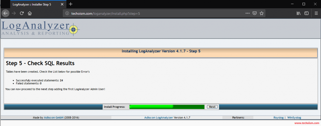 Install LogAnalyzer 5