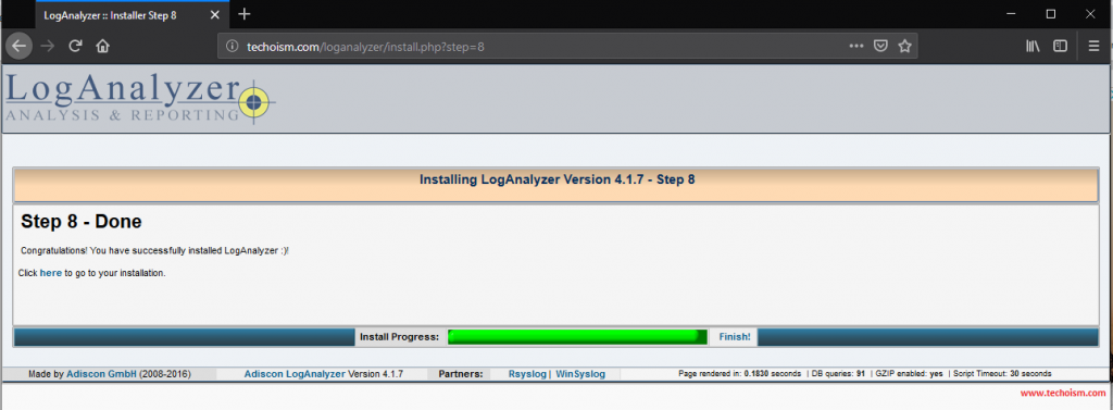 Install LogAnalyzer 8