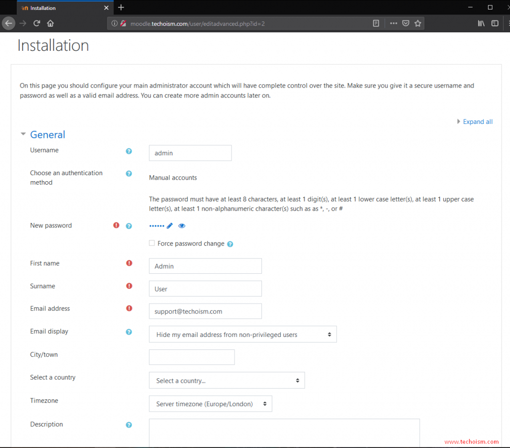 Moodle Install 10