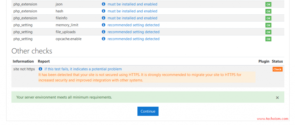 Moodle Install 7